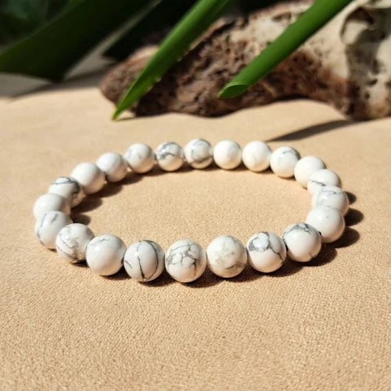 Howlite is a calming, milky-white stone with soft gray veining—loved for both its peaceful energy and minimalist look.
